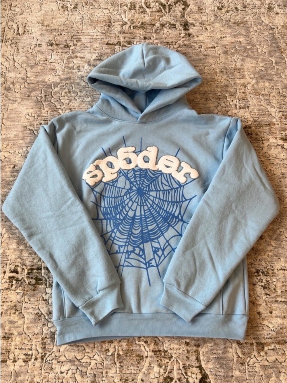 Sp5der worldwide coral blue hoodie